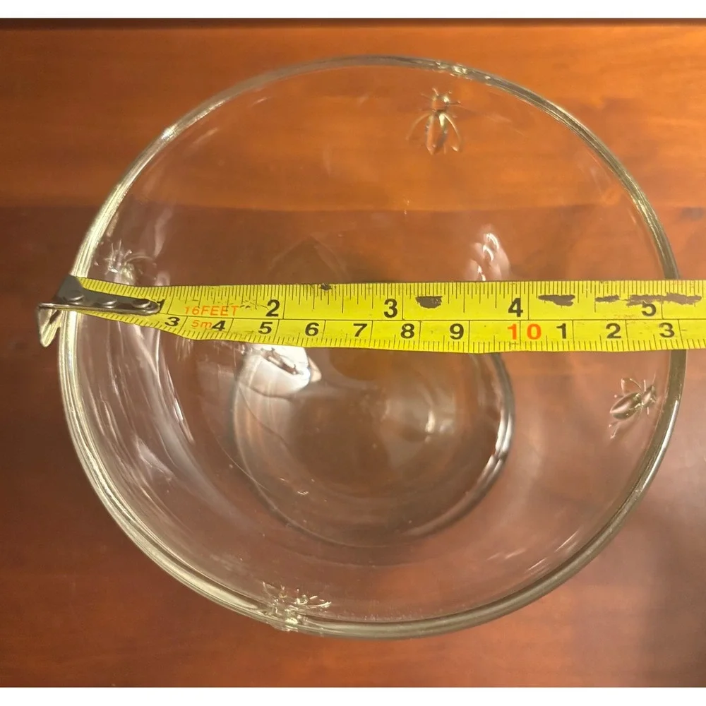 La Rochere Napoleon Bee Glass Footed Dessert Bowls Set of 2 Clear Made in France